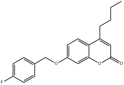 4-butyl-7-[(4-fluorophenyl)methoxy]chromen-2-one 구조식 이미지
