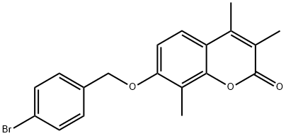 7-[(4-bromophenyl)methoxy]-3,4,8-trimethylchromen-2-one Structure