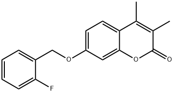 7-[(2-fluorophenyl)methoxy]-3,4-dimethylchromen-2-one 구조식 이미지