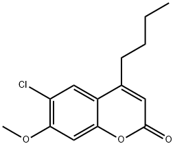 4-butyl-6-chloro-7-methoxychromen-2-one 구조식 이미지