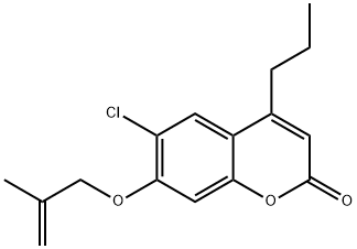 6-chloro-7-(2-methylprop-2-enoxy)-4-propylchromen-2-one 구조식 이미지