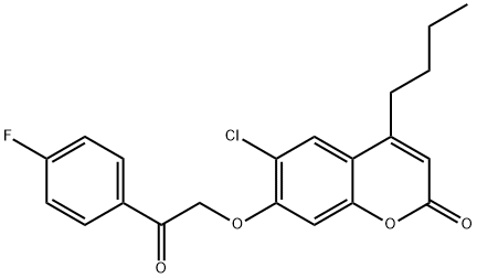 4-butyl-6-chloro-7-[2-(4-fluorophenyl)-2-oxoethoxy]chromen-2-one Structure