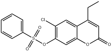 (6-chloro-4-ethyl-2-oxochromen-7-yl) benzenesulfonate Structure
