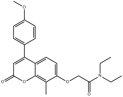 N,N-diethyl-2-[4-(4-methoxyphenyl)-8-methyl-2-oxochromen-7-yl]oxyacetamide 구조식 이미지