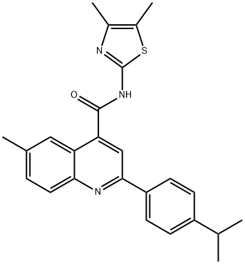 N-(4,5-dimethyl-1,3-thiazol-2-yl)-6-methyl-2-(4-propan-2-ylphenyl)quinoline-4-carboxamide Structure