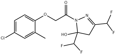 1-[3,5-bis(difluoromethyl)-5-hydroxy-4H-pyrazol-1-yl]-2-(4-chloro-2-methylphenoxy)ethanone 구조식 이미지