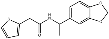 N-[1-(1,3-benzodioxol-5-yl)ethyl]-2-thiophen-2-ylacetamide 구조식 이미지