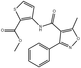 methyl 3-[(5-methyl-3-phenyl-1,2-oxazole-4-carbonyl)amino]thiophene-2-carboxylate Structure