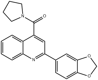 [2-(1,3-benzodioxol-5-yl)quinolin-4-yl]-pyrrolidin-1-ylmethanone 구조식 이미지