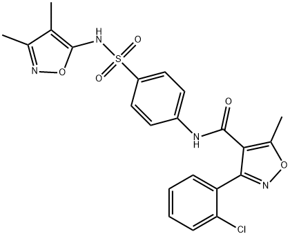 3-(2-chlorophenyl)-N-[4-[(3,4-dimethyl-1,2-oxazol-5-yl)sulfamoyl]phenyl]-5-methyl-1,2-oxazole-4-carboxamide 구조식 이미지