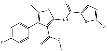 methyl 2-[(5-bromothiophene-2-carbonyl)amino]-4-(4-fluorophenyl)-5-methylthiophene-3-carboxylate 구조식 이미지