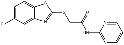 2-[(5-chloro-1,3-benzothiazol-2-yl)sulfanyl]-N-pyrimidin-2-ylacetamide Structure