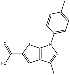 3-methyl-1-(4-methylphenyl)thieno[2,3-c]pyrazole-5-carboxylic acid 구조식 이미지