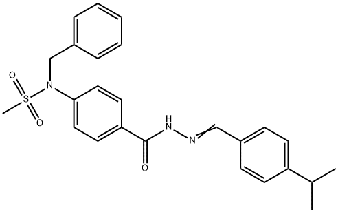 4-[benzyl(methylsulfonyl)amino]-N-[(E)-(4-propan-2-ylphenyl)methylideneamino]benzamide Structure