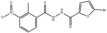 5-bromo-N'-(2-methyl-3-nitrobenzoyl)furan-2-carbohydrazide 구조식 이미지