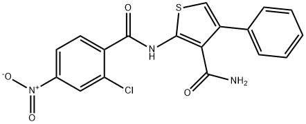 2-[(2-chloro-4-nitrobenzoyl)amino]-4-phenylthiophene-3-carboxamide Structure