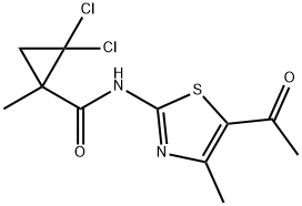 N-(5-acetyl-4-methyl-1,3-thiazol-2-yl)-2,2-dichloro-1-methylcyclopropane-1-carboxamide 구조식 이미지