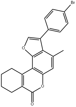 3-(4-bromophenyl)-4-methyl-8,9,10,11-tetrahydro-[1]benzofuro[6,7-c]isochromen-7-one 구조식 이미지