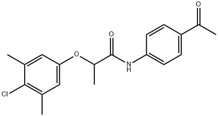 N-(4-acetylphenyl)-2-(4-chloro-3,5-dimethylphenoxy)propanamide Structure