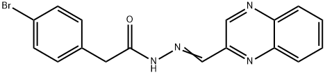 2-(4-bromophenyl)-N-[(E)-quinoxalin-2-ylmethylideneamino]acetamide Structure