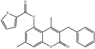 (3-benzyl-4,7-dimethyl-2-oxochromen-5-yl) thiophene-2-carboxylate 구조식 이미지