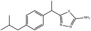 5-[1-[4-(2-methylpropyl)phenyl]ethyl]-1,3,4-thiadiazol-2-amine 구조식 이미지