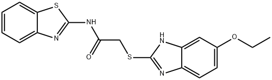 N-(1,3-benzothiazol-2-yl)-2-[(6-ethoxy-1H-benzimidazol-2-yl)sulfanyl]acetamide Structure