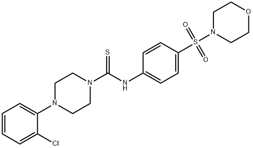 4-(2-chlorophenyl)-N-(4-morpholin-4-ylsulfonylphenyl)piperazine-1-carbothioamide 구조식 이미지