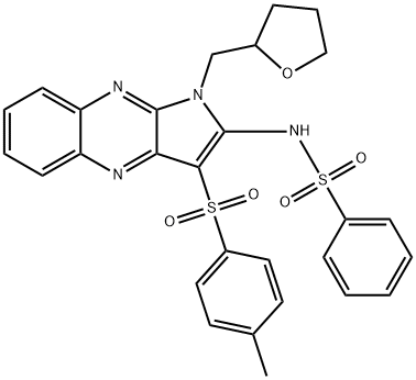 N-[3-(4-methylphenyl)sulfonyl-1-(oxolan-2-ylmethyl)pyrrolo[3,2-b]quinoxalin-2-yl]benzenesulfonamide Structure