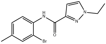 N-(2-bromo-4-methylphenyl)-1-ethylpyrazole-3-carboxamide 구조식 이미지