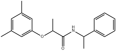 2-(3,5-dimethylphenoxy)-N-(1-phenylethyl)propanamide 구조식 이미지