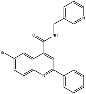 6-bromo-2-phenyl-N-(pyridin-3-ylmethyl)quinoline-4-carboxamide 구조식 이미지