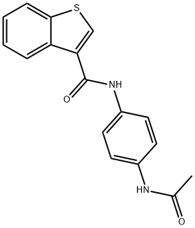 N-(4-acetamidophenyl)-1-benzothiophene-3-carboxamide 구조식 이미지
