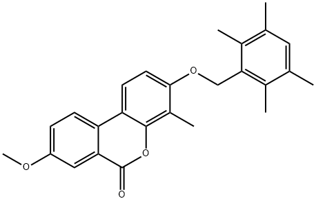 8-methoxy-4-methyl-3-[(2,3,5,6-tetramethylphenyl)methoxy]benzo[c]chromen-6-one 구조식 이미지