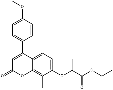 ethyl 2-[4-(4-methoxyphenyl)-8-methyl-2-oxochromen-7-yl]oxypropanoate 구조식 이미지