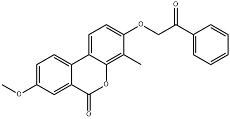 8-methoxy-4-methyl-3-phenacyloxybenzo[c]chromen-6-one 구조식 이미지