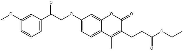 ethyl 3-[7-[2-(3-methoxyphenyl)-2-oxoethoxy]-4-methyl-2-oxochromen-3-yl]propanoate Structure