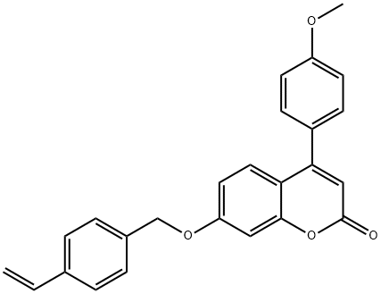 7-[(4-ethenylphenyl)methoxy]-4-(4-methoxyphenyl)chromen-2-one Structure