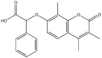 2-phenyl-2-(3,4,8-trimethyl-2-oxochromen-7-yl)oxyacetic acid Structure