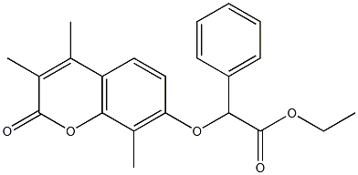 ethyl 2-phenyl-2-(3,4,8-trimethyl-2-oxochromen-7-yl)oxyacetate 구조식 이미지