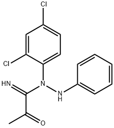 N-anilino-N'-(2,4-dichlorophenyl)-2-oxopropanimidamide 구조식 이미지