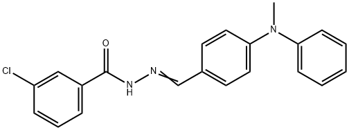 3-chloro-N-[(E)-[4-(N-methylanilino)phenyl]methylideneamino]benzamide Structure