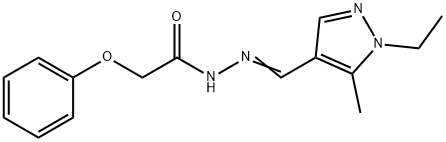 N-[(E)-(1-ethyl-5-methylpyrazol-4-yl)methylideneamino]-2-phenoxyacetamide Structure