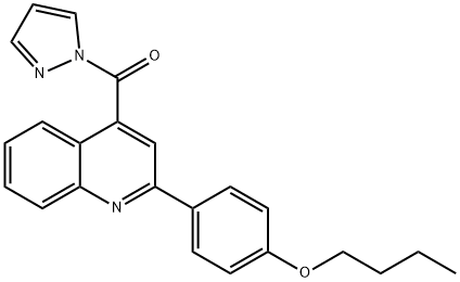 [2-(4-butoxyphenyl)quinolin-4-yl]-pyrazol-1-ylmethanone Structure