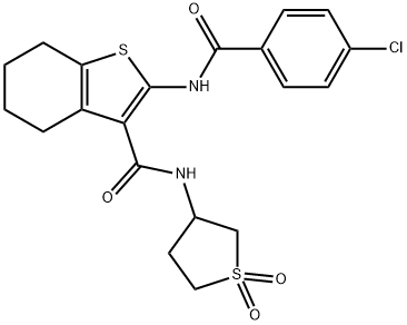 2-[(4-chlorobenzoyl)amino]-N-(1,1-dioxothiolan-3-yl)-4,5,6,7-tetrahydro-1-benzothiophene-3-carboxamide Structure