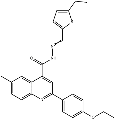 2-(4-ethoxyphenyl)-N-[(E)-(5-ethylthiophen-2-yl)methylideneamino]-6-methylquinoline-4-carboxamide 구조식 이미지