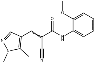 (E)-2-cyano-3-(1,5-dimethylpyrazol-4-yl)-N-(2-methoxyphenyl)prop-2-enamide Structure