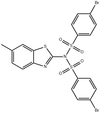 4-bromo-N-(4-bromophenyl)sulfonyl-N-(6-methyl-1,3-benzothiazol-2-yl)benzenesulfonamide 구조식 이미지