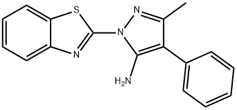 2-(1,3-benzothiazol-2-yl)-5-methyl-4-phenylpyrazol-3-amine 구조식 이미지