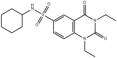 N-cyclohexyl-1,3-diethyl-2,4-dioxoquinazoline-6-sulfonamide 구조식 이미지